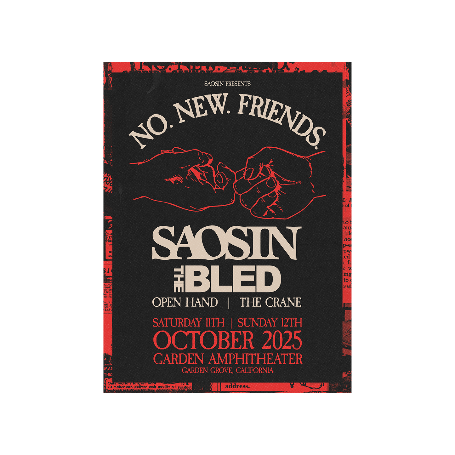 No New Friends Lineup Poster (Black)