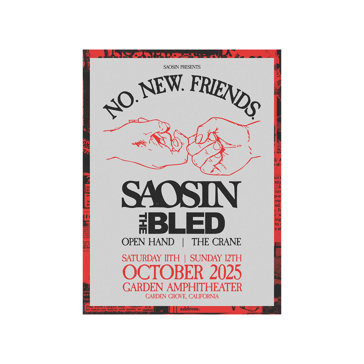 Signed No New Friends Lineup Poster (White)