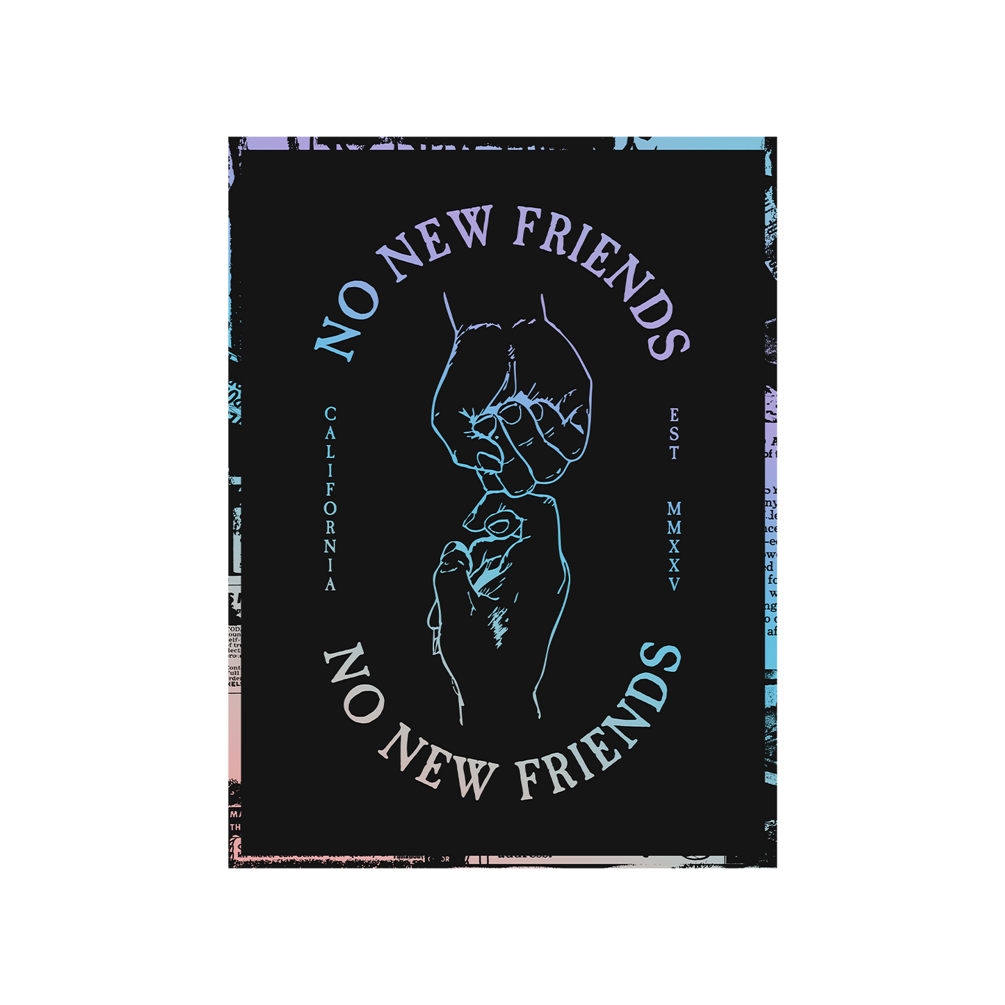 No New Friends Holographic Poster
